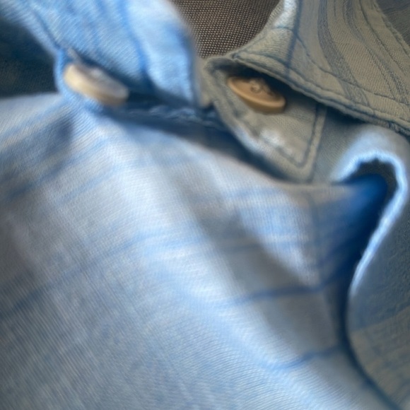 Izod Saltwater XXL Blue Relaxed Classics Button-Down Short Sleeve Shirt striped - Picture 8 of 8